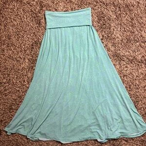 LuLaRoe Green A-Line Maxi Skirt Casual Resort Wear